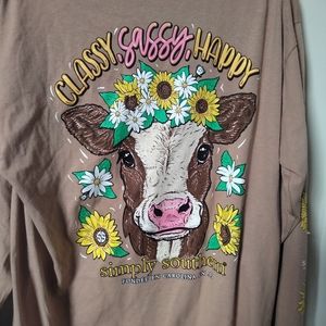 "Classy,sassy,happy" cow with flowers simply southern t shirt